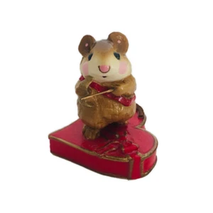 Wee Forest Folk M-094 Cupid Mouse - Red (RETIRED) - Picture 1 of 1