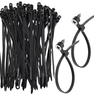 Lot de 100 attaches câbles Rilsan 4x150mm avec support pour vis - Foto 1 di 2