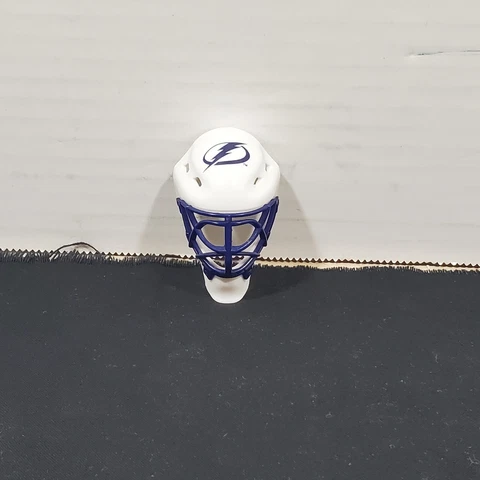 Tampa Bay Lighting Mini Hockey Goalie Helmet Mask NHL 2" White Blue Cover