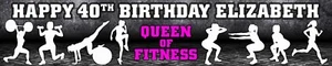 2 x GYM FITNESS PERSONALISED BIRTHDAY BANNERS - Picture 1 of 2