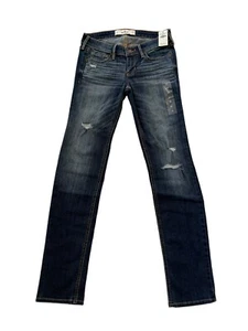 Hollister California Skinny Jeans Blau Distressed Damen Gr. 26x31 Neu Mit Etikett - Bild 1 von 13