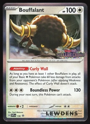 Bouffalant - SVP 136 - Stellar Crown - SV Black Star Promos - Pokemon Card - Image 1 of 2