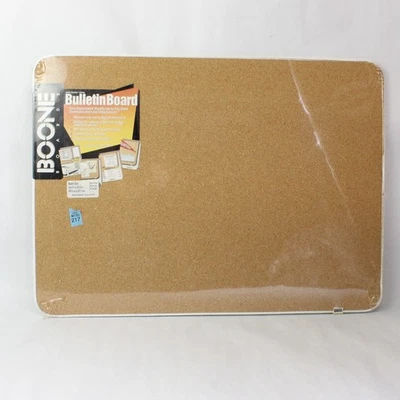 Boone Cork Bulletin Boards 16.7" x 22.5" White Plastic Frame Rectangle - Image 1 of 4