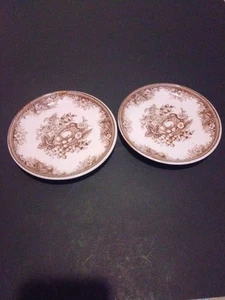 2 Tonquin Brown Transferware Sauce Bowls Fruit Clarice Cliff Royal Stafford Vtg - Picture 1 of 3