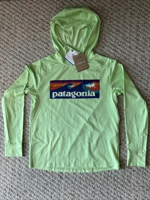 NWT $49 Patagonia Kid’s Capilene Silkweight Lime Green Hoody - Size M (10) - Image 1 of 4