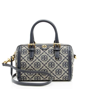 Mini cartera Tory Burch T monograma de lona barril - Imagen 1 de 10