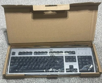 HP KUS0133 USB Silver Keyboard Integrated CAC Smart Card Reader (435385-001) NIB - Image 1 of 4