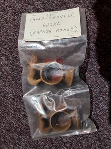 Vintage Rhinoceros Napkin Rings Set Of 2 -Sealed In Bags - Never Used  - Picture 1 of 4