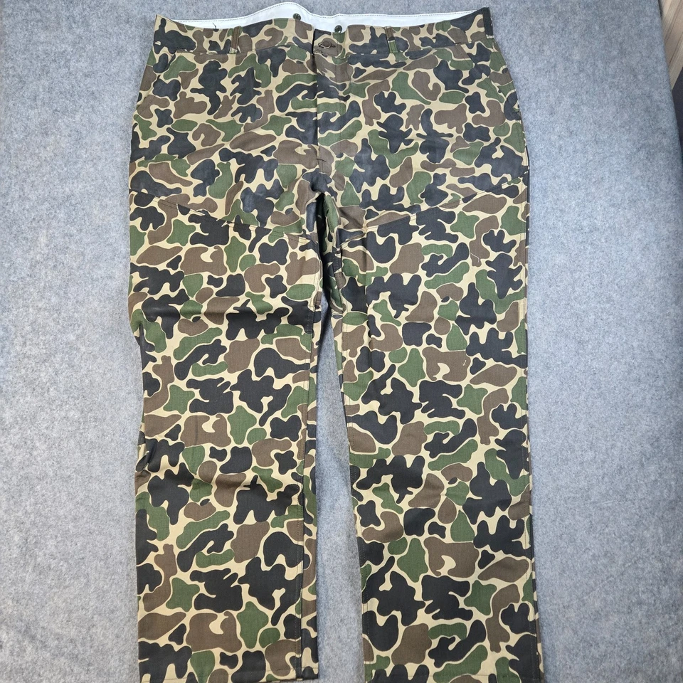 Vintage Red Head Bone Dry Rubberized Hunting Pants Mens 52x32 Duck Camo USA 70s - Image 1 of 4