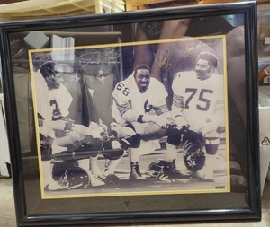 Vintage Pittsburg Steelers "The Steel Curtain" handsigniertes Foto gerahmt 26x22" - Bild 1 von 11