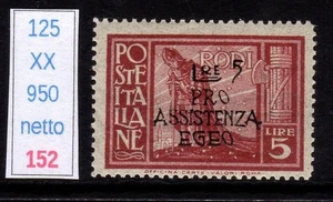 Ägäis General Emissionen Pro Assistance Ägäis Lire 5 Neu Vollgummi mnh - Bild 1 von 1