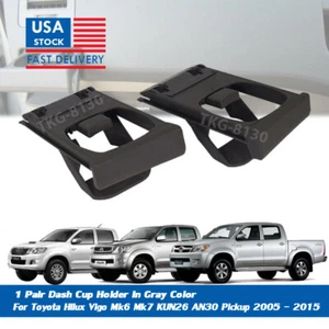 1 Pair Gray Dash Cup Holder For Toyota Hilux Vigo MK6 MK7 Pickup 2005 - 2015 - Picture 1 of 6