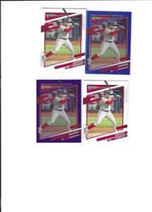  2021 DONRUSS Juan Soto 2 X BASE 1X BLUE HOLO AND PURPLE  - Picture 1 of 1