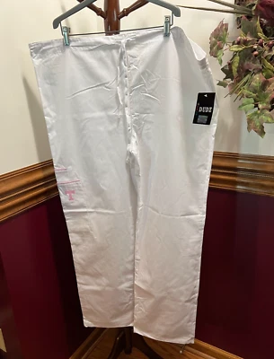 * Dudz Scrub 3pkt drawstring-waist Scrub Pants White Pink T Vols Tennessee XL - Image 1 of 4