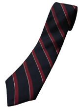 Vintage SULKA 100% Silk Ribbed Texture Navy Repp Stripe Necktie  