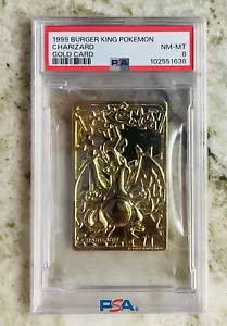 1999 Burger King Pokemon 23K Plated Gold CHARIZARD Card, Box, COA & Ball - PSA 8 - Picture 1 of 2