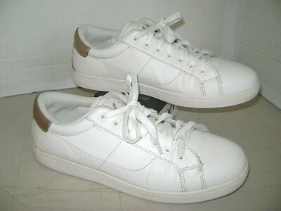 Zapatillas informales American Eagle blancas/doradas con ribete de tacón para mujer talla 8  Foto 1 de 4