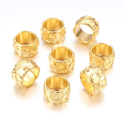 Cuentas de metal de aleación tibetana chapadas en oro 20 un. espaciadores rondelle de agujero grande 13x8 mm Foto 1 de 2