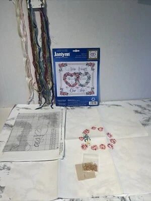 Комплект для вышивки счетным крестом Janlynn «Два сердца одна любовь» 080-0410 12 X 14 неполный - Изображение 1 из 4