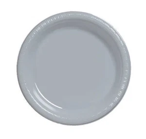 Silver 10.25" Plastic Dinner Plates 40 Per Pack Creative Converting - Picture 1 of 1