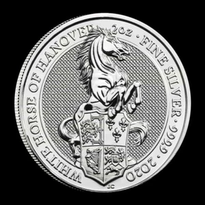 2020 Queen’s Beast White Horse • 2 oz Silver Coin BU • .9999 Fine • In Capsule - Picture 1 of 2