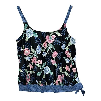 Beach House Swim Top Tankini Size 22W Adjustable Straps Floral Bra Swimwear - Image 1 of 4