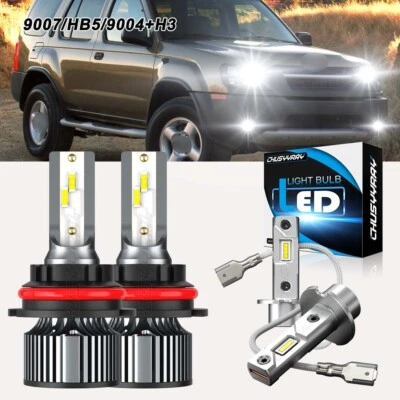 适用于日产 Maxima 1991 - 1998 4 侧白色 LED 车头灯雾灯灯泡套件组合 — 第 1/4 张图片