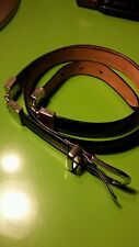  Black womens Talbots genuine leather belt flexible can wear and both sides