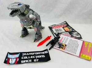 Transformers Original G2 1992 Silver Dinobot Grimlock Complete - Picture 1 of 2