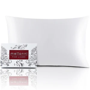 Mellanni 100% Pure Mulberry Silk Pillowcase for Hair w/ Zipper 19mm in Gift Box - Picture 1 of 118