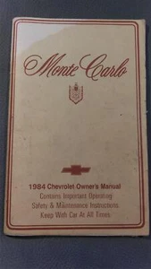 Vintage Original 1980s 1984 Chevrolet Monte Carlo Car Owner's Manual  CB42 - Bild 1 von 8