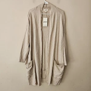 Pact Wrap Cardigan With Pockets Beige Womens Size Medium Large M/L - Picture 1 of 9