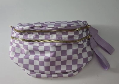 Bandolera/paquete púrpura a cuadros Foto 1 de 4