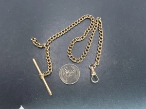 Antique Yellow Gold Filled Pocket Watch Chain, 13.5", 16.7g - Picture 1 of 5
