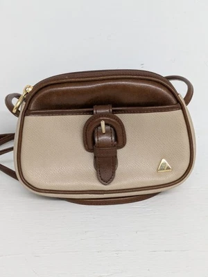 Mini bolso bandolera vintage Liz Claiborne de hombro tostado y marrón Foto 1 de 4