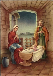 Belgische Weihnachts Postkarte Krippe verschickt Signeulx Belgien 1960 - Bild 1 von 2