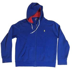 Polo Ralph Lauren Performance Jacke Herren Gr. L blau Full Zip gefüttert Kapuze Taschen - Bild 1 von 15