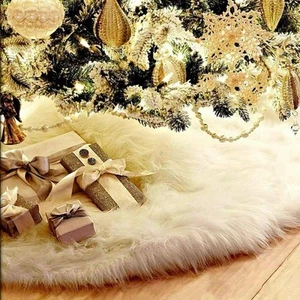 Weihnachtsbaum Decke Weiß Rund Rock Teppich Christbaumdecke Tannenbaumdecke Deko - Bild 1 von 11