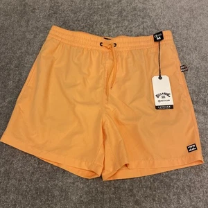 Billabong Shorts Mens Medium Orange Layback Recycler Swim Side Pockets NEW - Picture 1 of 9