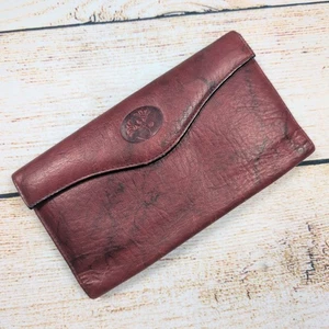 Buxton Wallet Top Grain Cowhide Leather Burgundy Snap Kisslock western Boho - Picture 1 of 6