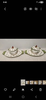 Cuencos de sopa de vacaciones de invierno marca Temptations con tapas y platos de sándwich Foto 1 de 4