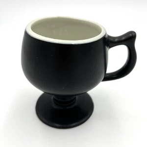 Hall Pottery Pedestal Coffee Mug Black Matte USA 2274 VTG Replacement - Picture 1 of 4