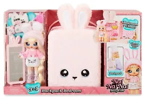 Na Na Na Surprise AUBREY HEART 3 in 1 Zaino Camera da Letto Rosa Coniglietto Playset lol - Foto 1 di 7