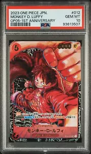 Monkey D. Luffy PSA 10 OP05 ST01-012 One Piece Japanese 2023 1st Anniversary - Picture 1 of 2