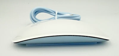 Genuine Apple Magic Mouse for Macs BLUE A1657 Nice! W/ Blue Woven Cable - Image 1 of 4