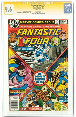 Fantastic Four #201 Signature Signed: Stan Lee (Marvel, 1978) CGC NM+ 9.6 White - Image 1 of 4