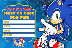 Sonic The Hedgehog Geburtstagsparty Einladungen Partyeinladungen - KOSTENLOSE 24-STUNDEN-LIEFERUNG - Bild 1 von 1