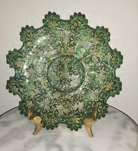 Moser Antique Victorian Art Glass Decorated Saucer or Plate - Picture 1 of 1