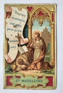 Ancien Image Sainte Marie Madeleine Jubilé 1886 - 6,2 x 10 cm - Foto 1 di 2