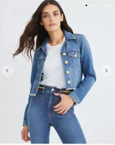 Veronica Beard Wonder Woman Cara kurz geschnittene Jeansjacke Cornfieldblau XS (UVP $ 448) - Bild 1 von 3